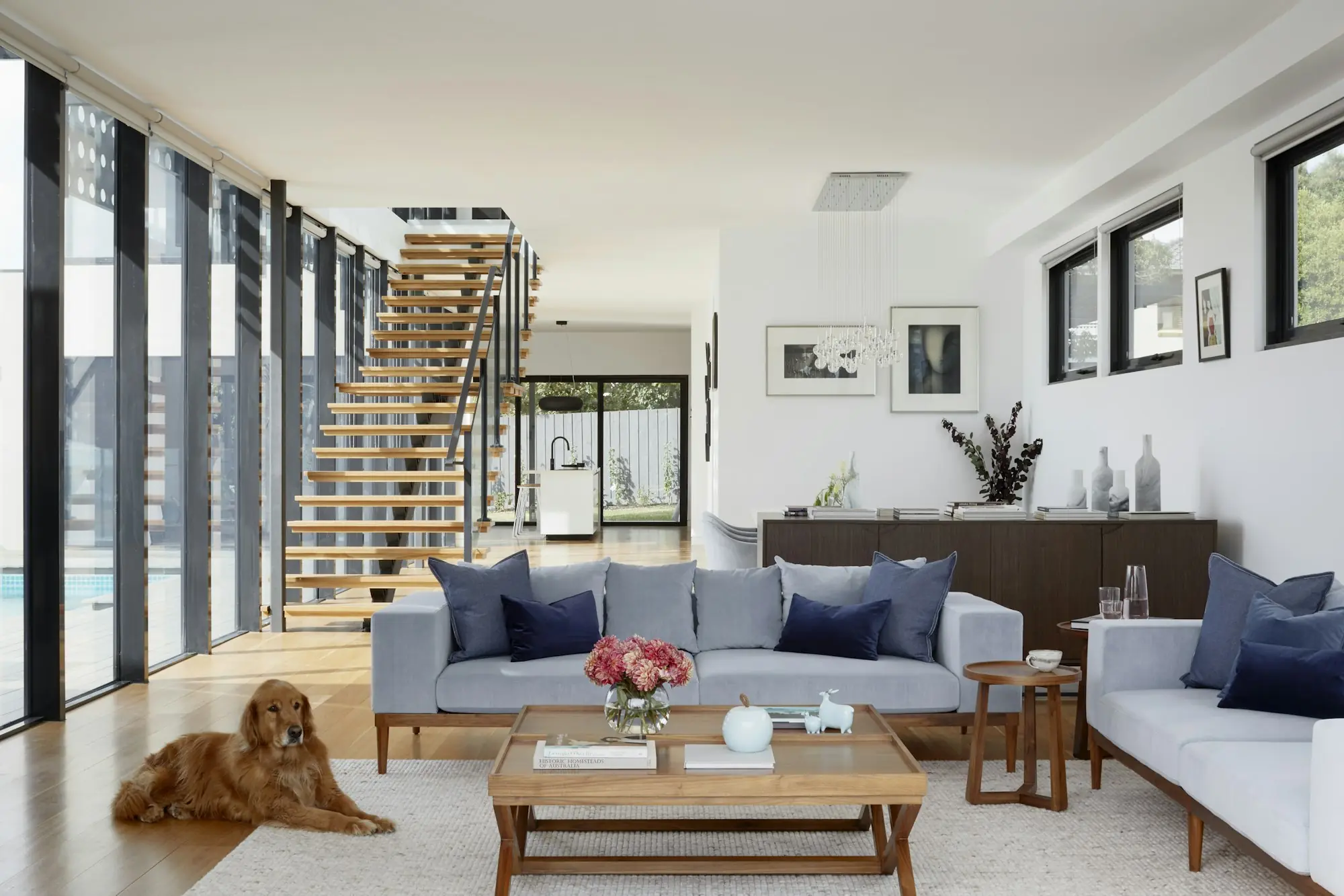 Warm luxury interior with natural light