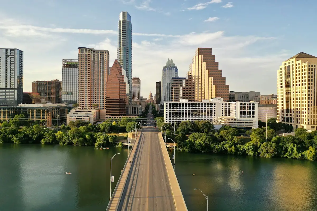 Downtown Austin skyline above Lady Bird Lake